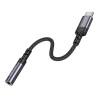 Перехідник BOROFONE BV24 Graceful digital audio converter cable Type-C to 3.5mm Metal Grey