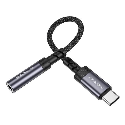 Перехідник BOROFONE BV24 Graceful digital audio converter cable Type-C to 3.5mm Metal Grey