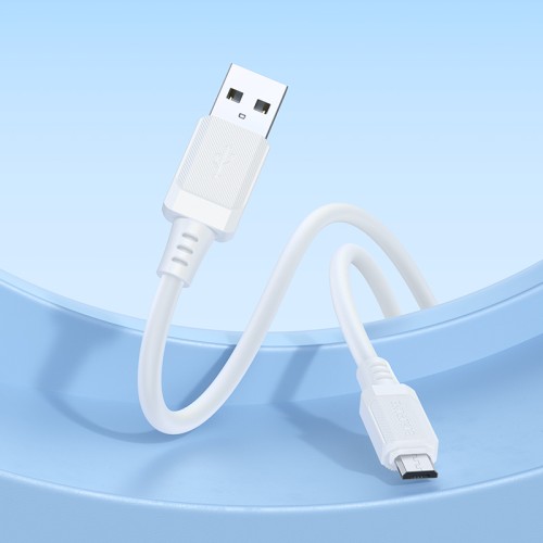 Кабель BOROFONE BX115 Lotto silicone charging data cable Micro White